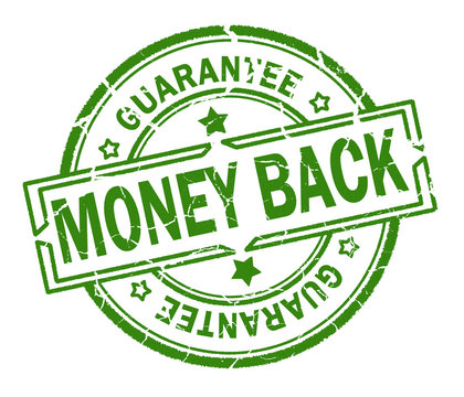 money back guarantee stamp isolated on white background