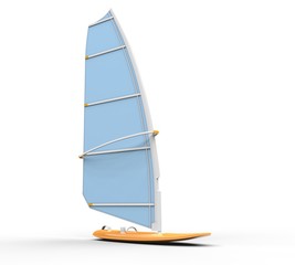 Obraz premium Windsurf board - light blue sail