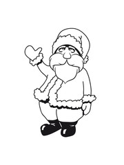 Weihnachtsmann Zipfelmütze winken