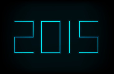 Vector modern neon 2015 new year.