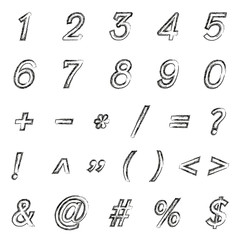 Vector black brush stroke number style