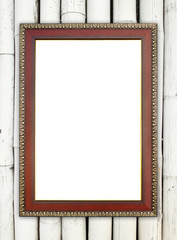 wood frame on bamboo wall