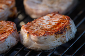 pork on the grill