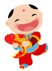 Chinese new year greeting card - boy