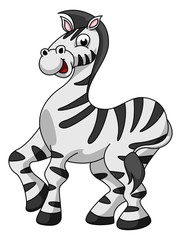 Obraz na płótnie Canvas Zebra Funny Cartoon