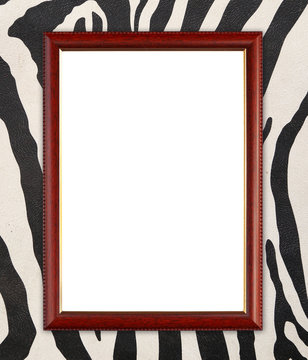 wood frame on zebra texture
