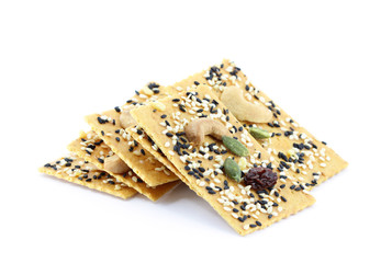 Healthy cracker, isolated on white background.