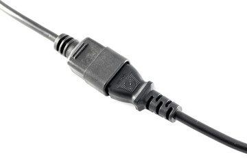 Black power cable socket isolated.