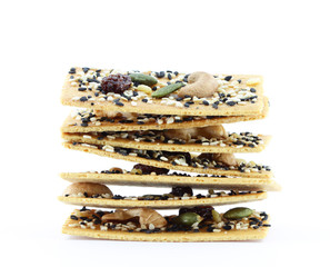 Healthy cracker, isolated on white background.