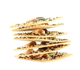 Healthy cracker, isolated on white background.