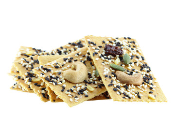 Healthy cracker, isolated on white background.