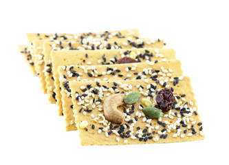 Healthy cracker, isolated on white background.