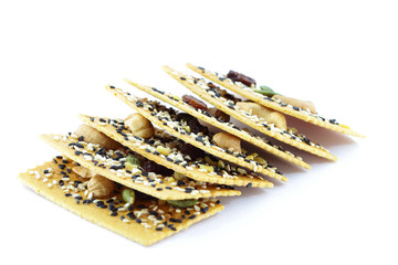 Healthy cracker, isolated on white background.