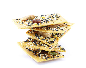 Healthy cracker, isolated on white background.