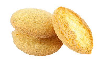 sponge biscuit on white background