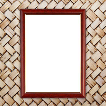 wood frame on bamboo wall
