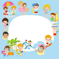 group of summer children