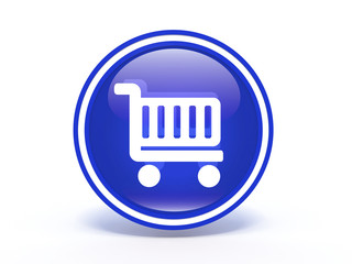 shopping cart circular icon on white background