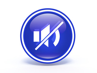 mute circular icon on white background