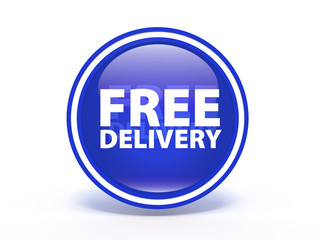 Free delivery circular icon on white background