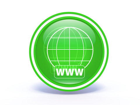 www circular icon on white background