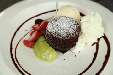 Chocolate Lava Cake with ice cream