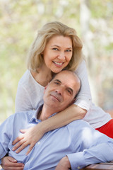 Fototapeta premium Portrait of mature positive family