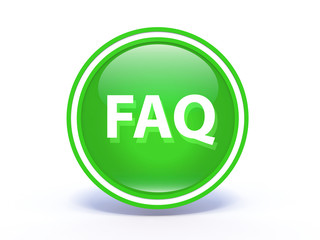 faq circular icon on white background