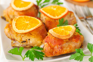 Roast Chicken with Oranges