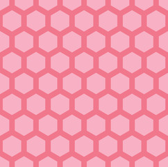 A pink seamless hexagonal vector pattern