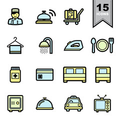 Hotel icons set