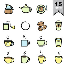Coffee icons set
