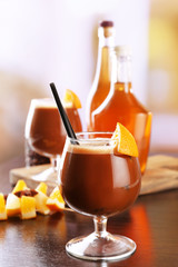 Espresso cocktail served on table