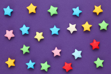 Colorful origami lucky stars