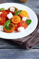 delicious salad with tomatoes