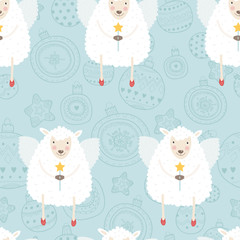 Christmas background with sheep