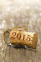 Champagnerkorken mit Jahreszahl 2015