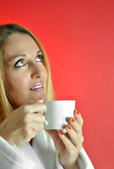 beautiful woman with cup of coffee