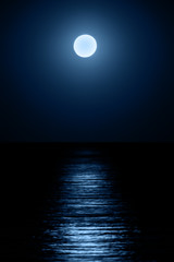 Moon over sea