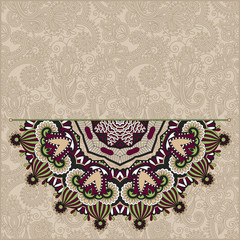 floral round pattern in ukrainian oriental ethnic style for your