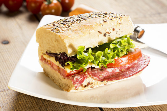 Healthy sandwich with garnish