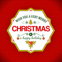 Happy holidays typography greetings at geometric label