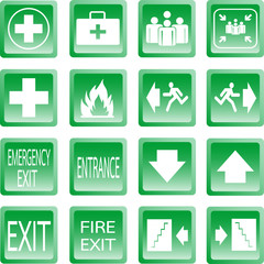 Button Green safety sign