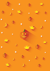 Halloween orange background in long shadow
