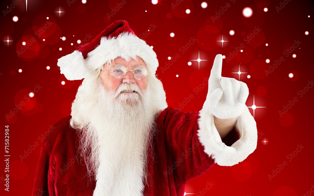 Aufkleber composite image of santa claus pointing
