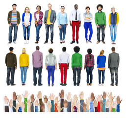 Fototapeta premium Diverse People Standing with Human Hands