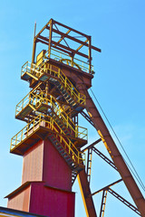 Salt mine shaft on a sunny summer day