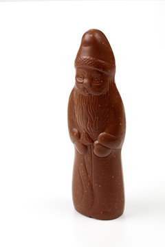Schoko Weihnachtsmann auf wei&szlig;em Hintergrund