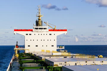 Superstructure of the ship at sunny day