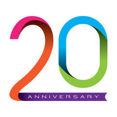 20 years anniversary vector